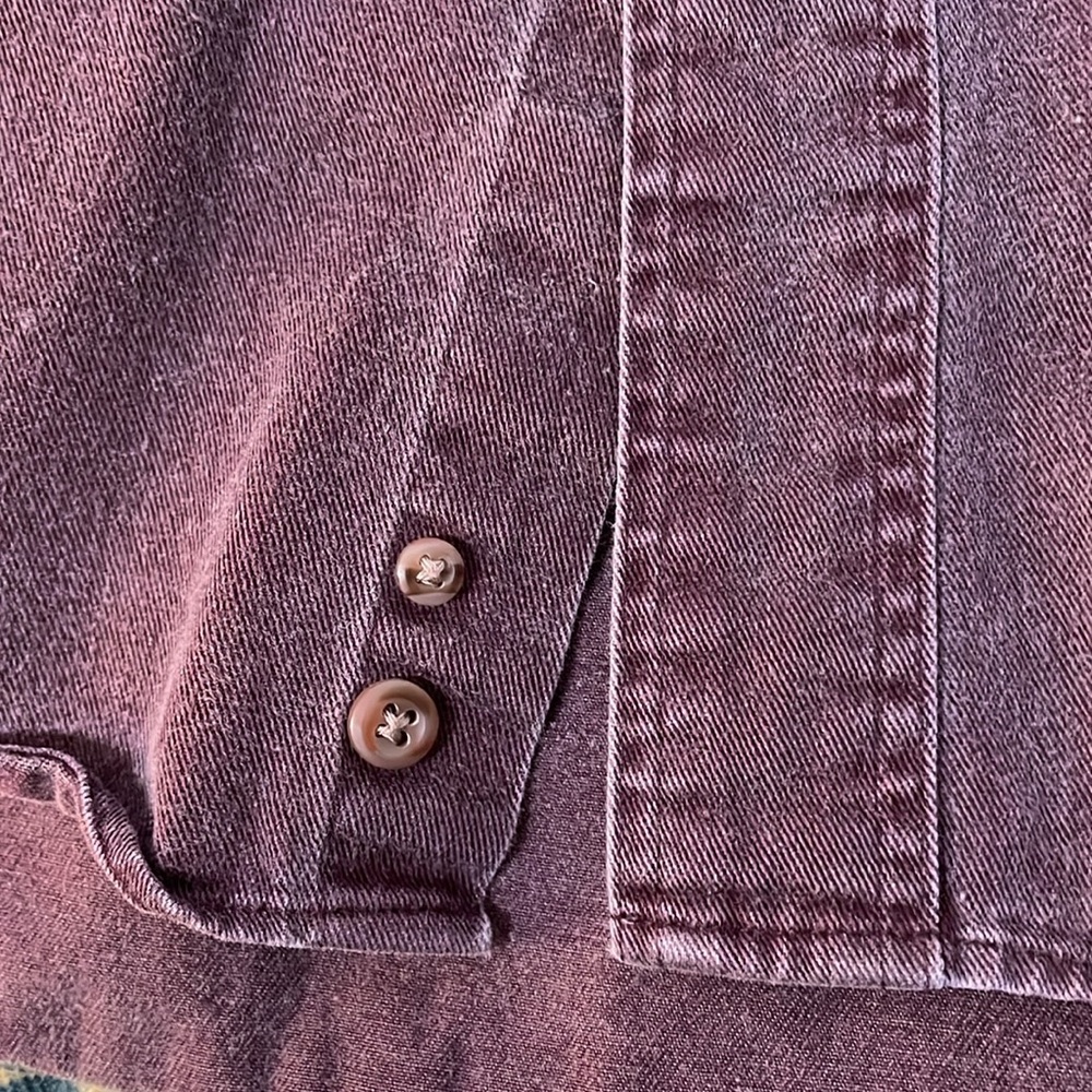 GH BASS & Co purple Compass Denim long sleeve button down men’s size L (16.5) - Picture 8 of 14